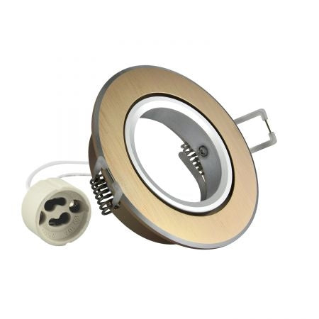 Inbouw spot GU10 - aluminium - rond armatuur - geborsteld - goud/zilver 85mm