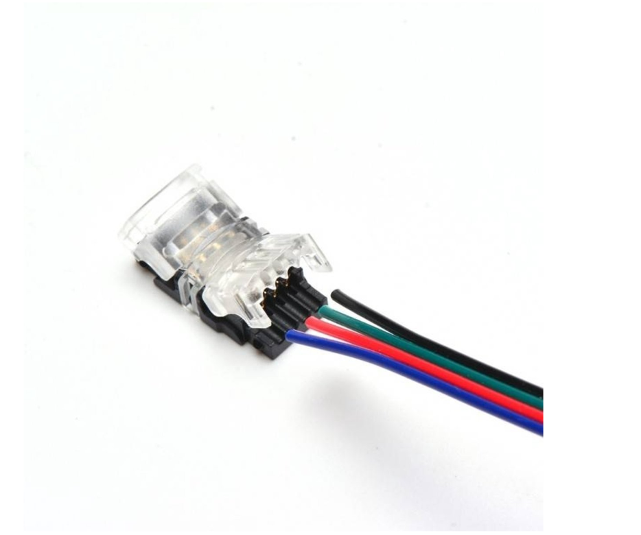 RGB Ledstrip naar kabel Connector 10mm - 4-aderig - Waterproof