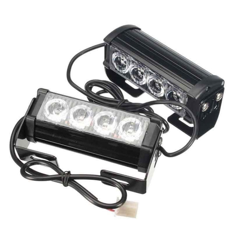 ORANJE bumper flitser 4 LED 12 Volt - Complete Set - Zwart