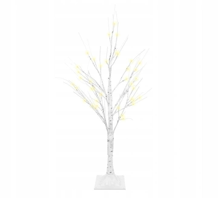 Kerstboom met LED - 90cm - 60 LEDs - Warm wit - Wit