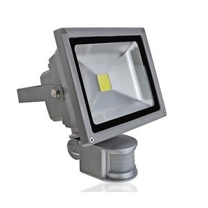 50W LED / PIR Schijnwerper Warm Wit 3200K grijze behuizing IP65
