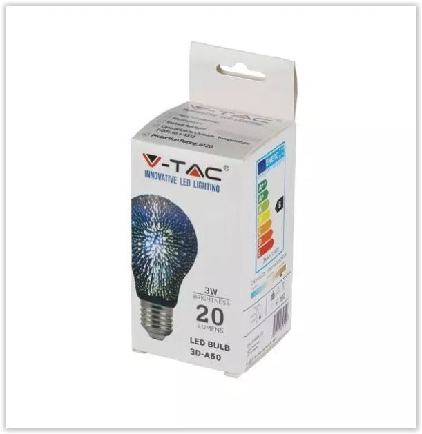 LED Filament 3D Lamp - E27 - 3 Watt - Dimbaar - Warm Wit - 20 Lumen