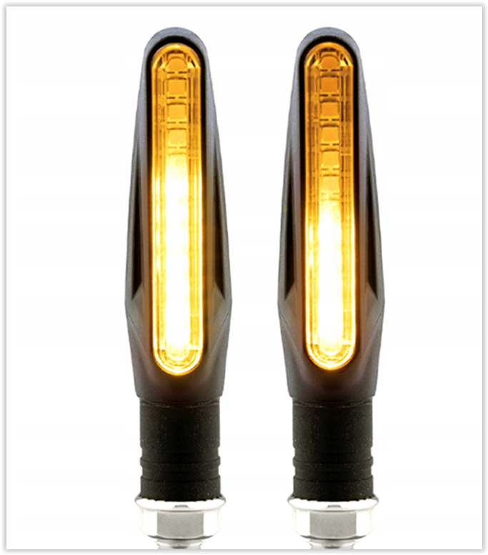 Dynamische Motor Richtingaanwijzers - 12 LEDs - Oranje - Wit licht - 2 stuks
