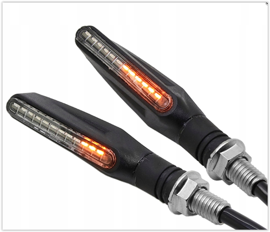 Dynamische Motor Richtingaanwijzers - 12 LEDs - Oranje - Wit licht - 2 stuks