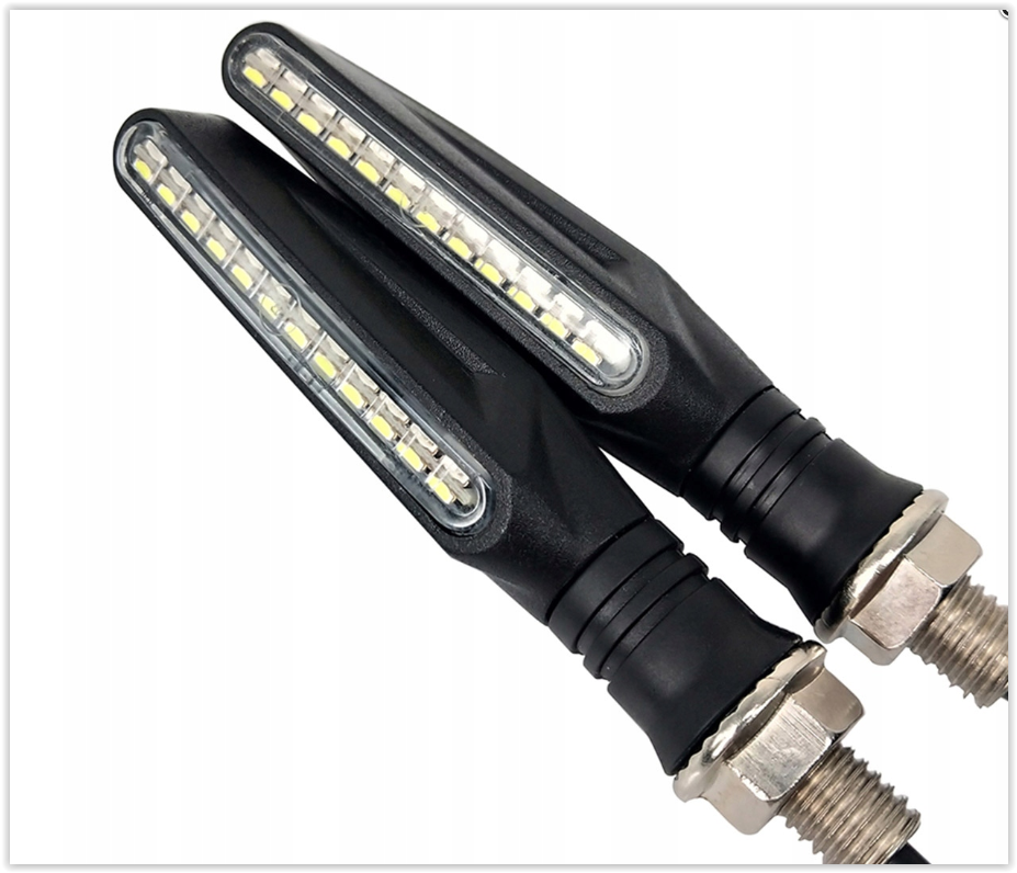 Dynamische Motor Richtingaanwijzers - 12 LEDs - Oranje - Wit licht - 2 stuks
