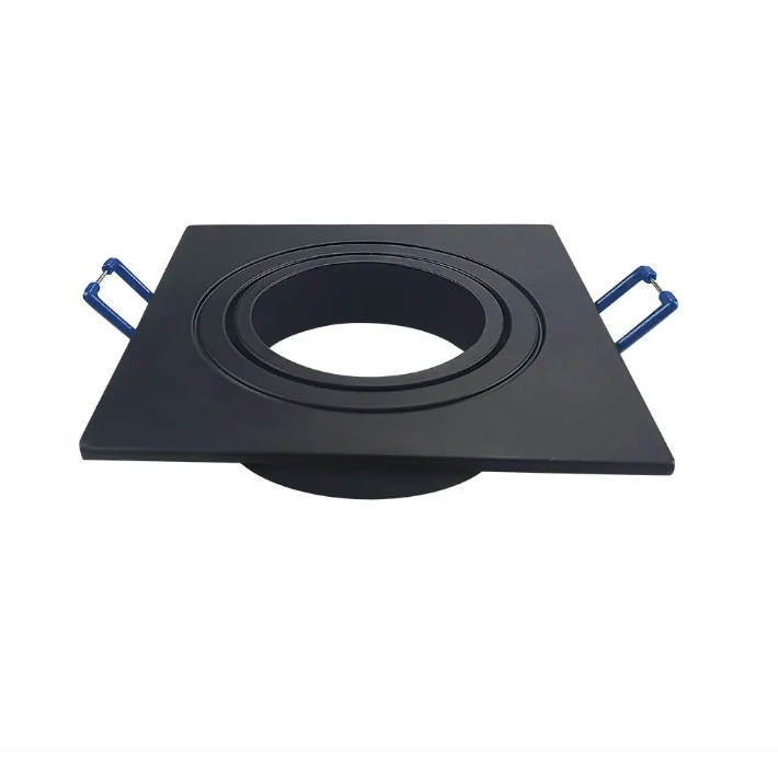 Inbouw spot GU10 + MR16 - Aluminium - 91mm - Vierkant armatuur - Verstelbaar - ZwartÂ 