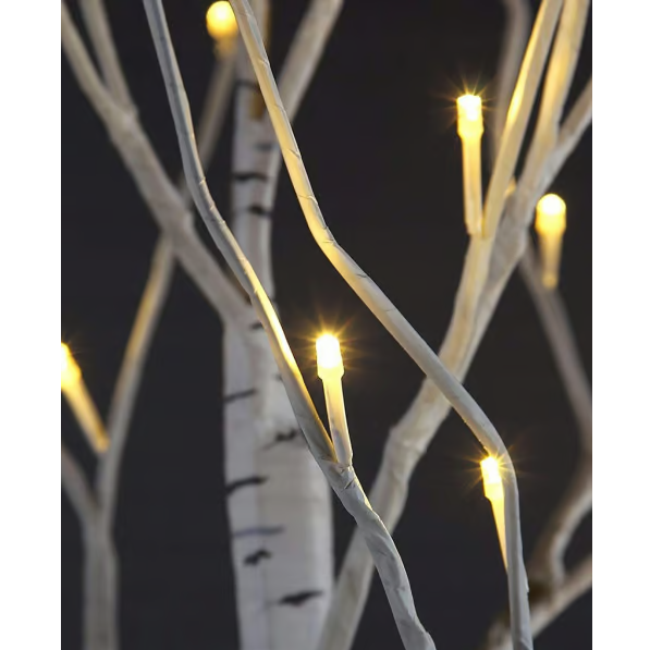Kerstboom met LED - 180cm - 96 LEDs - Warm wit - Wit
