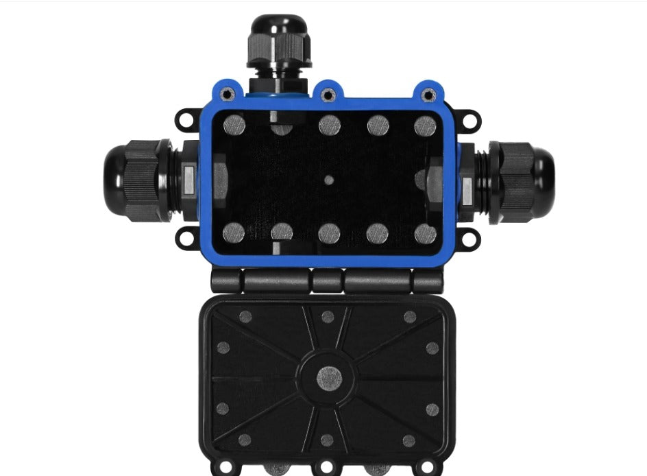 Opbouw Lasdoos IP68 X-Type (2x M20 + 2x M16) – Waterdicht – Slagvast