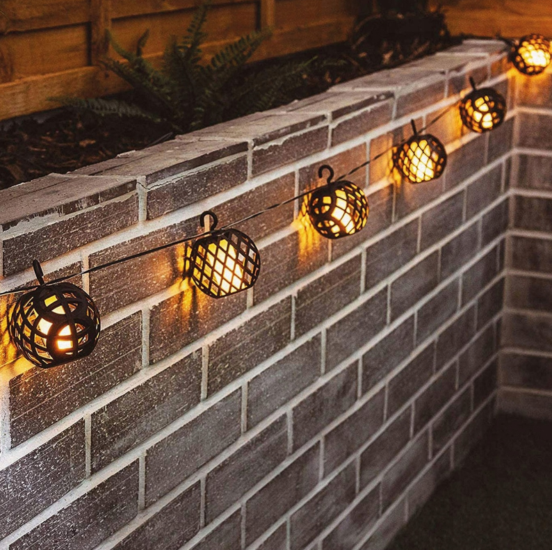 Solar LED slinger - 8 bollen - Flame effect
