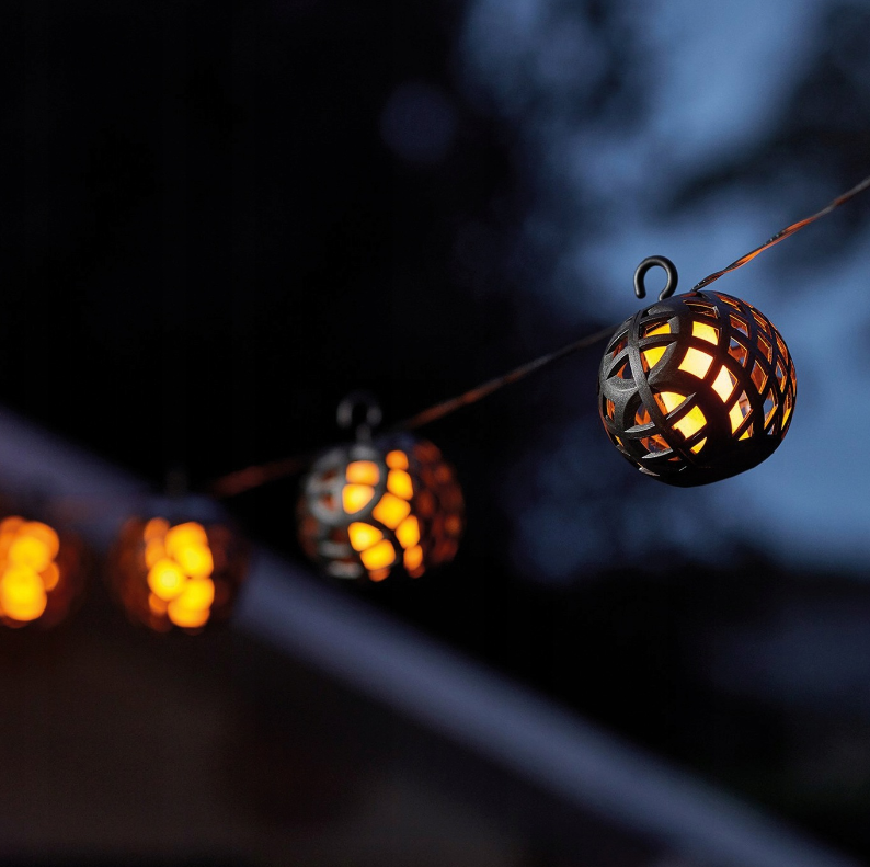 Solar LED slinger - 8 bollen - Flame effect