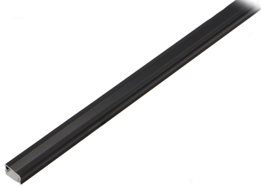 LED profiel - zwart - melk wit - 16 x 9.3 mm - Met afdekkapjes