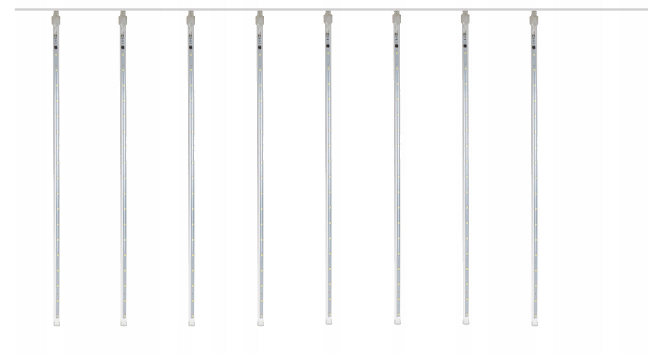 LED Meteoriet regenlichten kerst - 288 LED ijspegels - 8 spiralen - 50 cm tubes - Koud wit