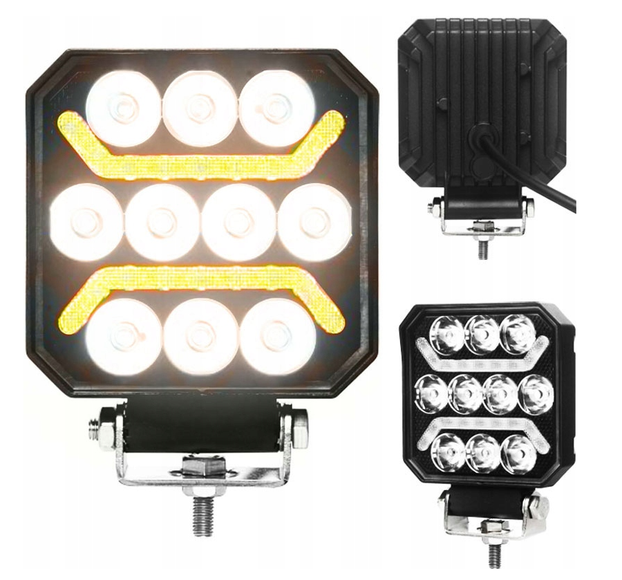 LED werklamp + 2 COB strips - 10 LED - Wit / oranje - 1500 Lumen
