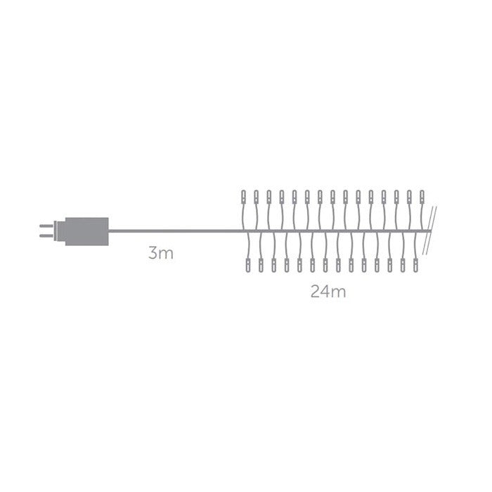 Kerst LED lichtslinger - Warm wit - 24 meter - 2040 LEDs
