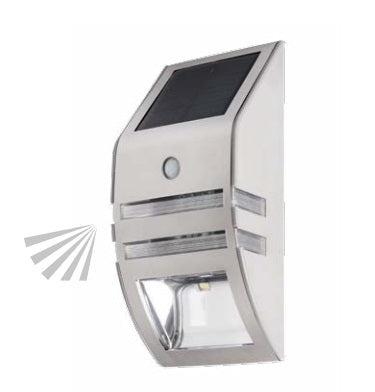 Solar buitenlamp - LED 6500K - Sensor - Kanlux gevel verlichting - RVS