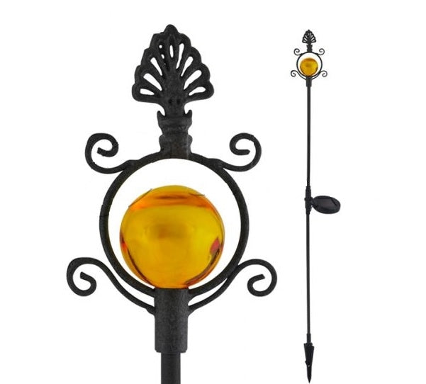 Vintage Solar Tuin Lamp Geel