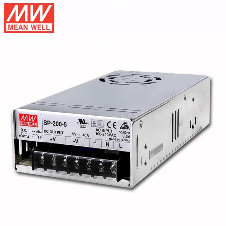 5volt 40A Single Output Switching 200W voeding - Mean Well