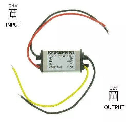 Omvormer van 24V naar 12V - cont. 3A - max 4A