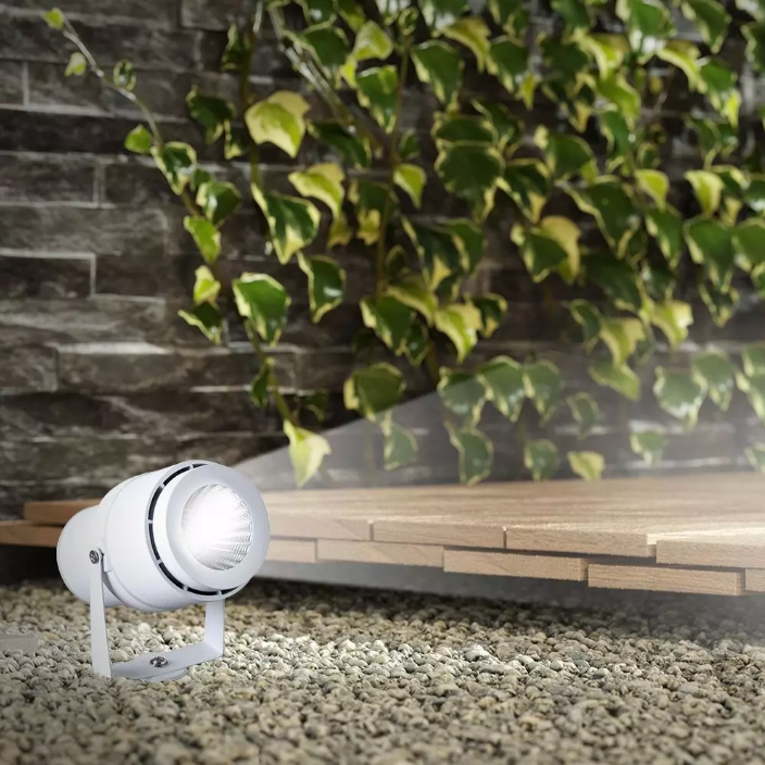220 Volt - Tuinlamp - Neutraal wit - 12 Watt - Witte behuizing - Grond spot