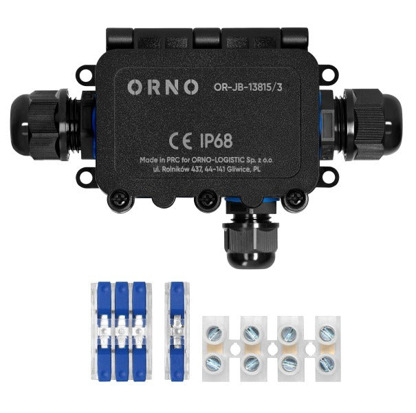 Opbouw Lasdoos IP68 Waterdicht – 2x M20 & 1x M16 Kabelwartel – Zwart – 0,5-6 mm²