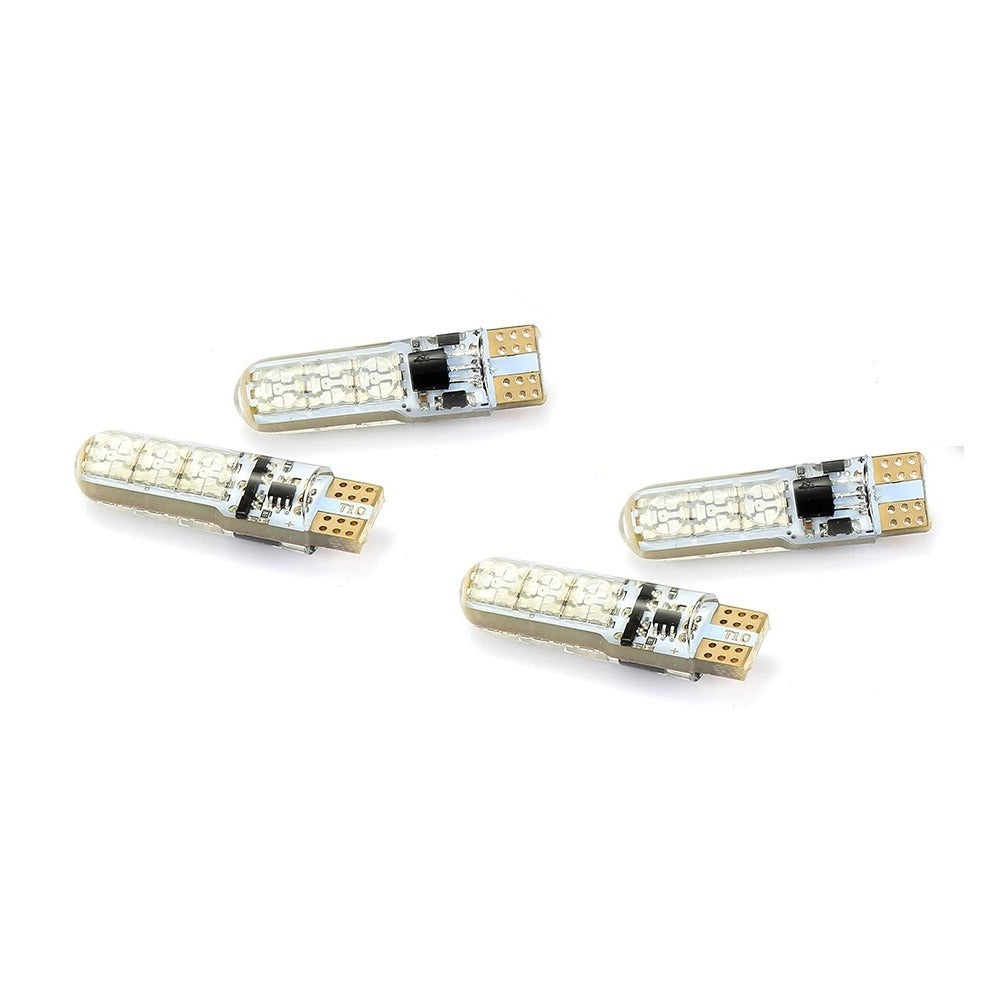 RGB T10 LED - 6SMD - Met afstandsbediening - 12V - 4 stuks