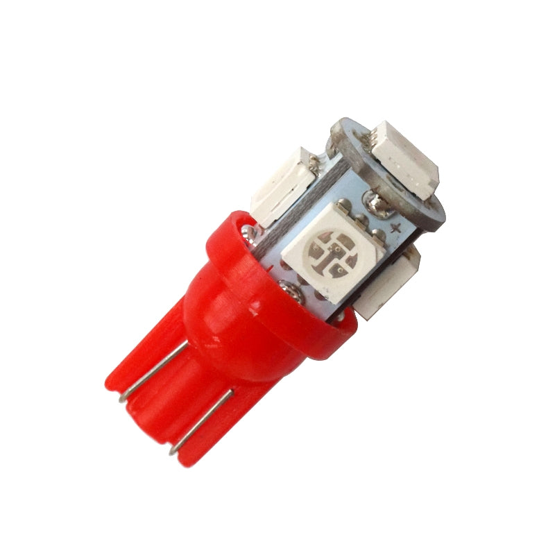 T10 - ROOD - 5 LED - 12V - 5050 SMD