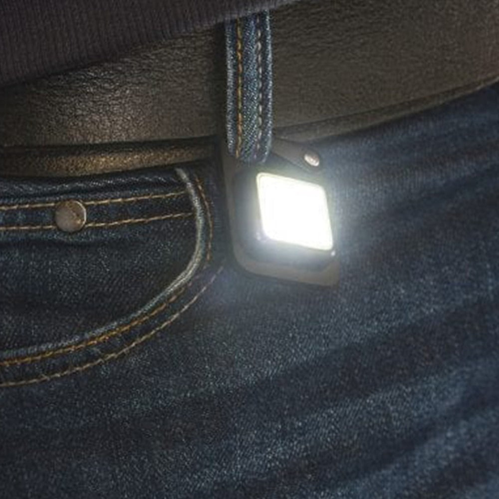 LED zaklamp sleutelhanger - Wit / rood - Oplaadbaar