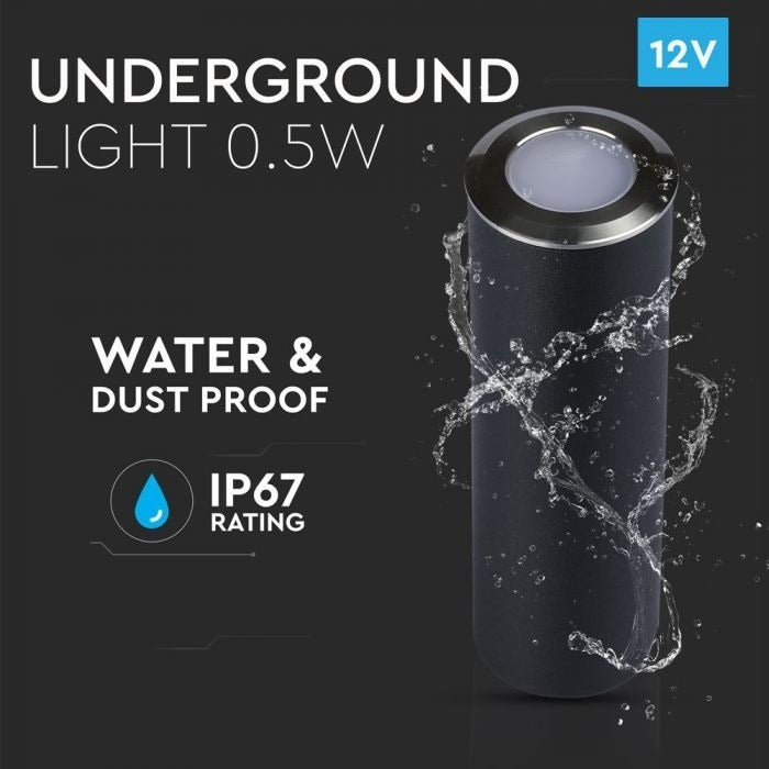 Inbouw grondspot 26mm - 12 Volt tuin verlichting - warm wit - 0,5 Watt - IP67