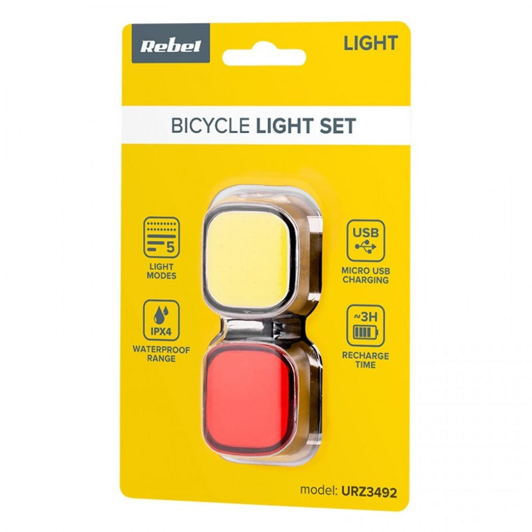 Fietsverlichting set - Rood en wit - Oplaadbaar