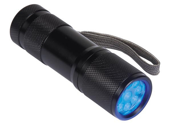 UV zaklamp - 9x UV LED - aluminium behuizing