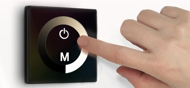 LED dimmer - wandbediening touch panel - zwart