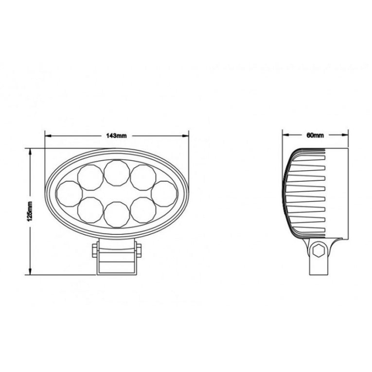 LED SPOT - 8 x 3 Watt - front light - Koud Wit - OFF-ROAD - Ellips