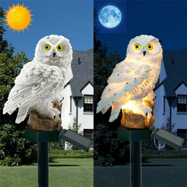 Solar LED uiltje wit - Neutraal wit - Met schemersensor en prikpen